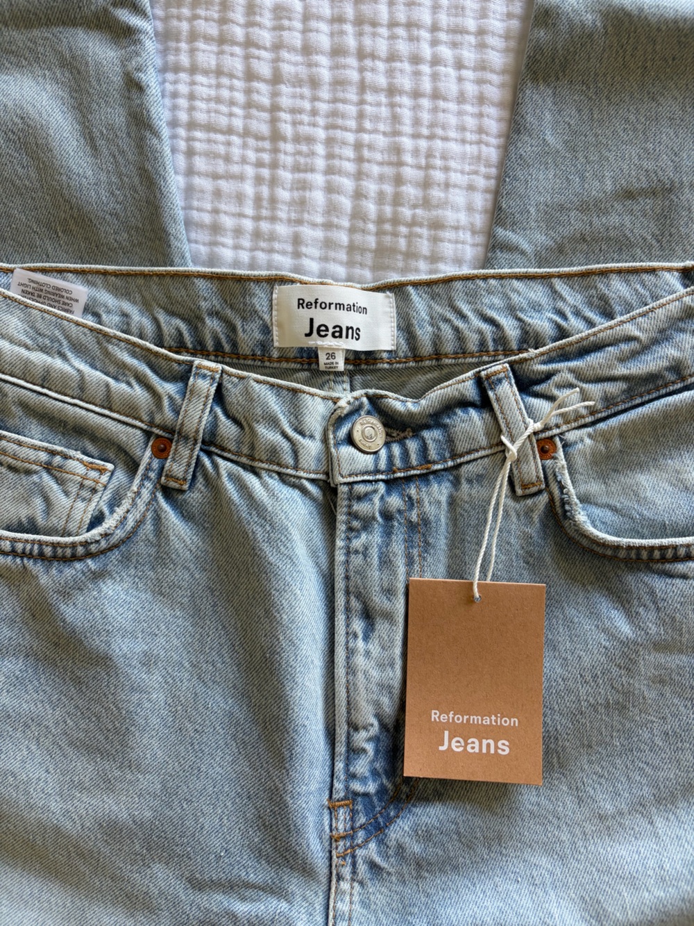 NWT Reformation Bobbi Boyfriend Jeans - Light Blue - Picture 5 of 6